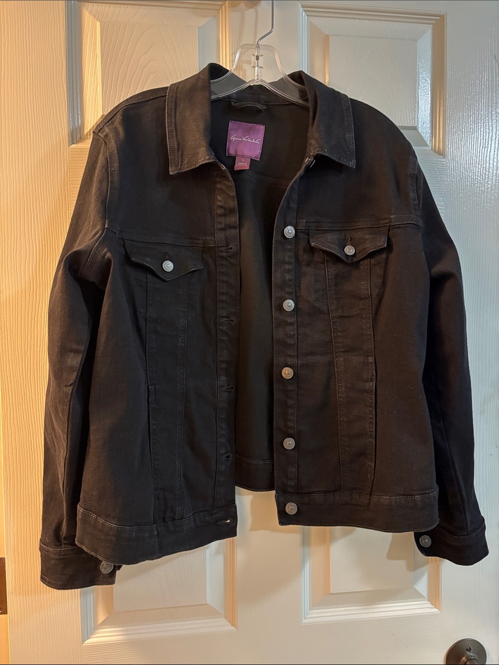 Gloria Vanderbilt Black Denim Jean Jacket
